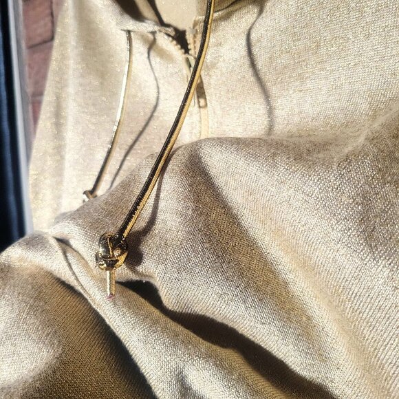 Bob Mackie Women's Gold Shimmer 1/4 Zip Hooded Sweatshirt - Size M - Picture 2 of 14